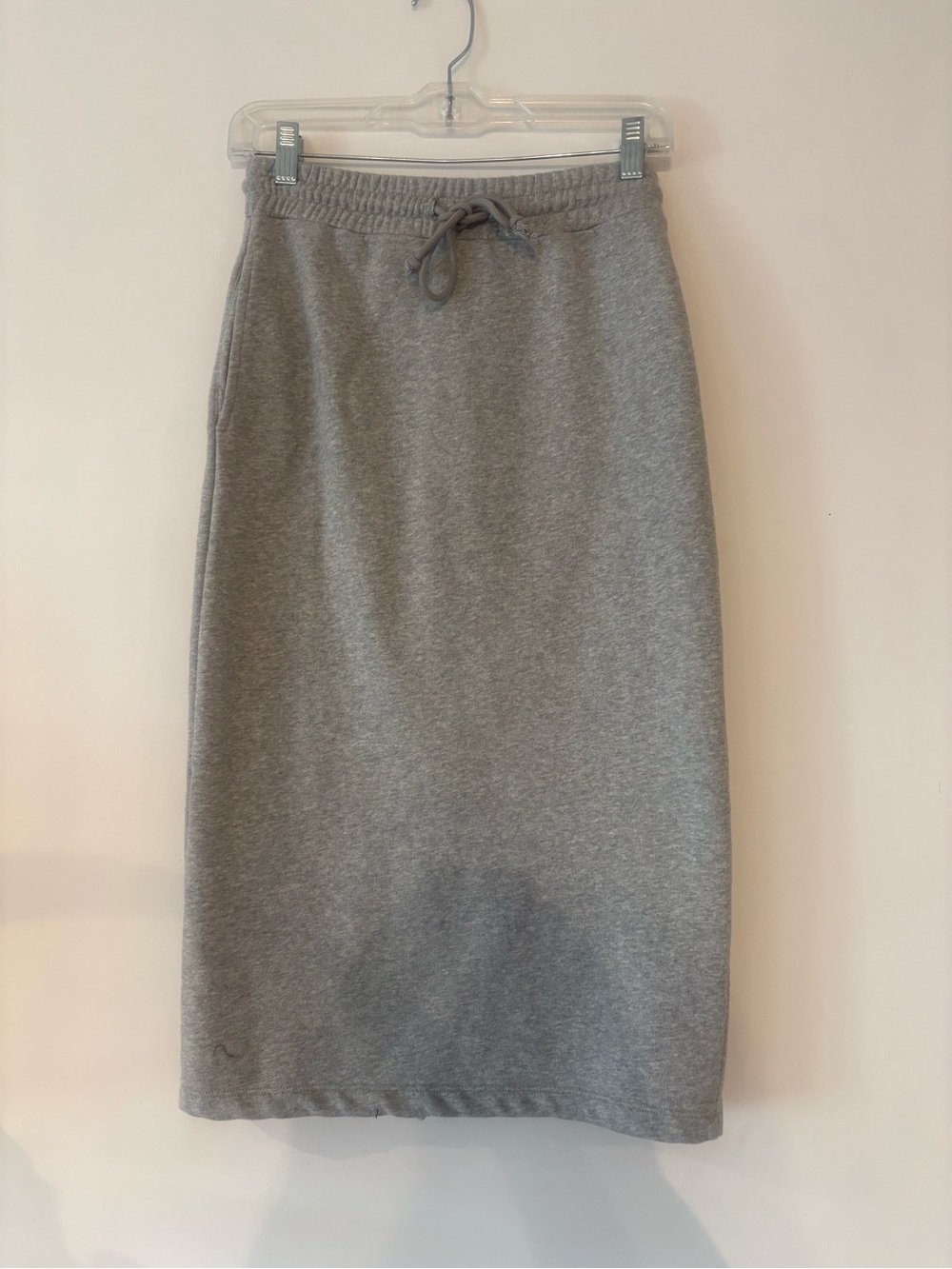Everyday Gray Drawstring Midi Skirt